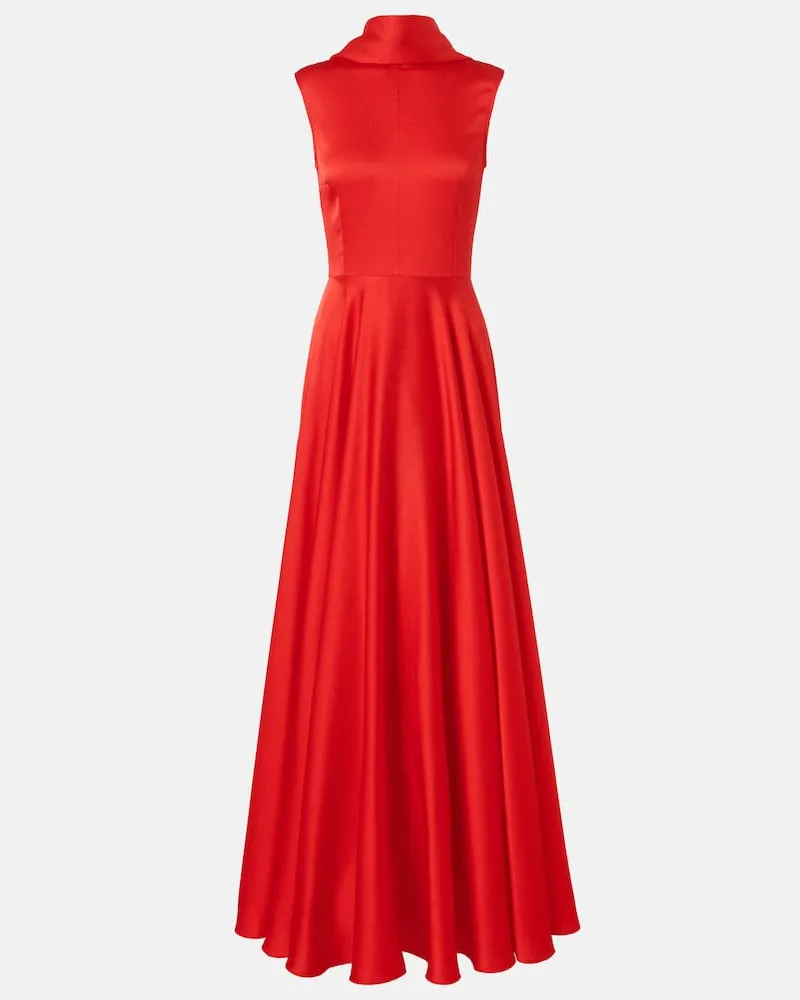 Solace London Robe Emelia aus Satin Rot