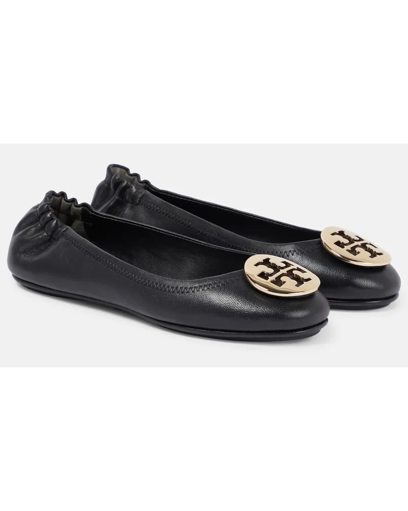 Tory Burch Ballerinas Minnie aus Leder Schwarz