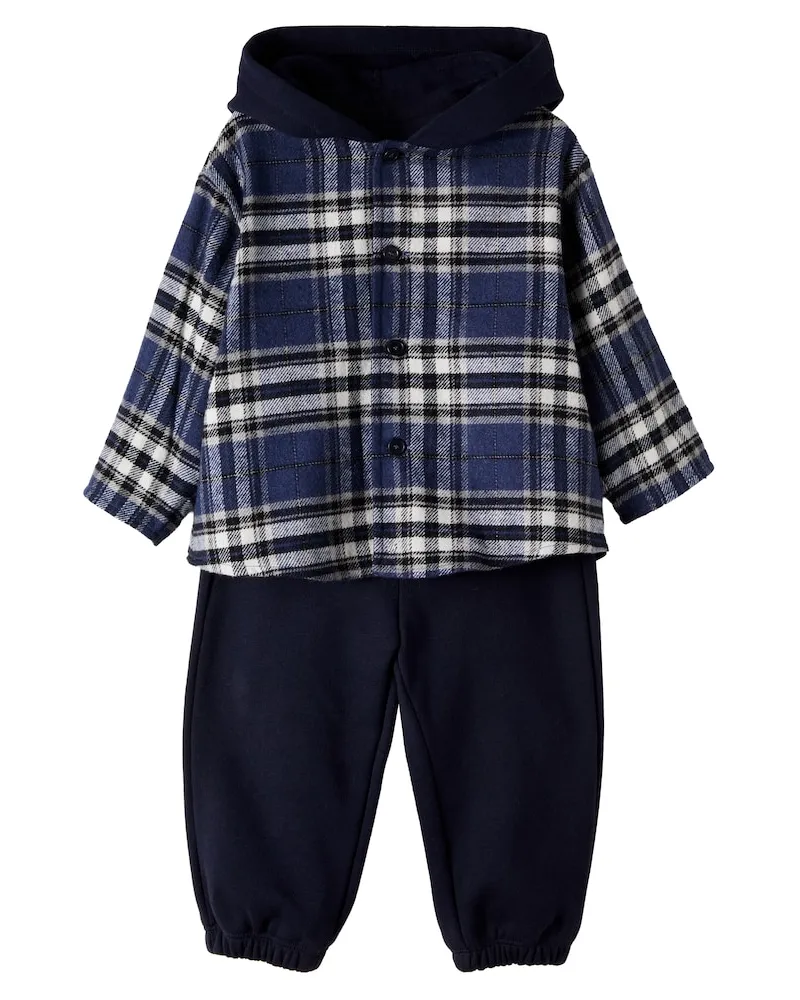 Il Gufo Baby Set aus Kapuzenjacke und Jogginghose Blau