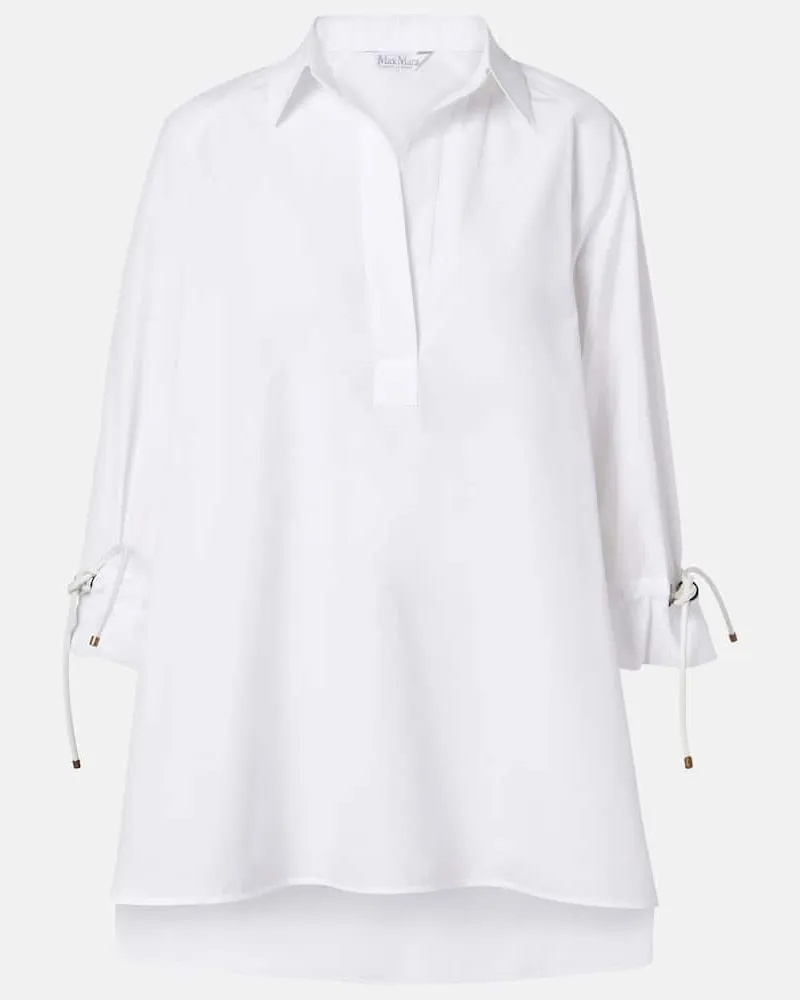 Max Mara Oversize-Hemd Adorni aus Baumwollpopeline Weiß