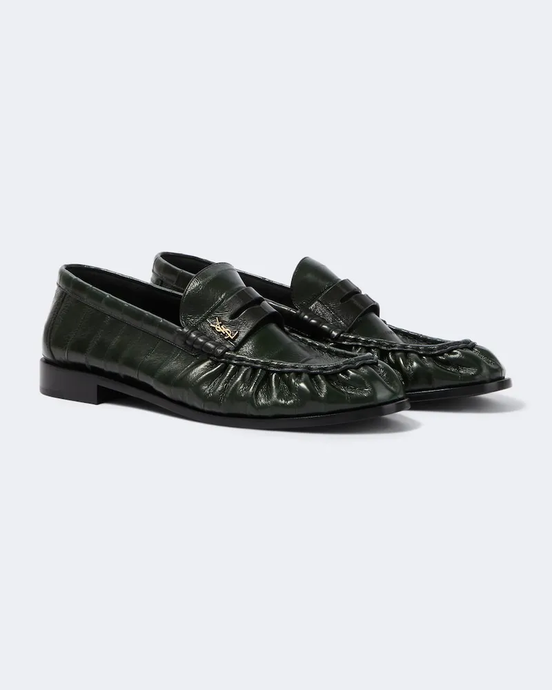 Saint Laurent Loafers Le Loafer aus Aalleder Grün