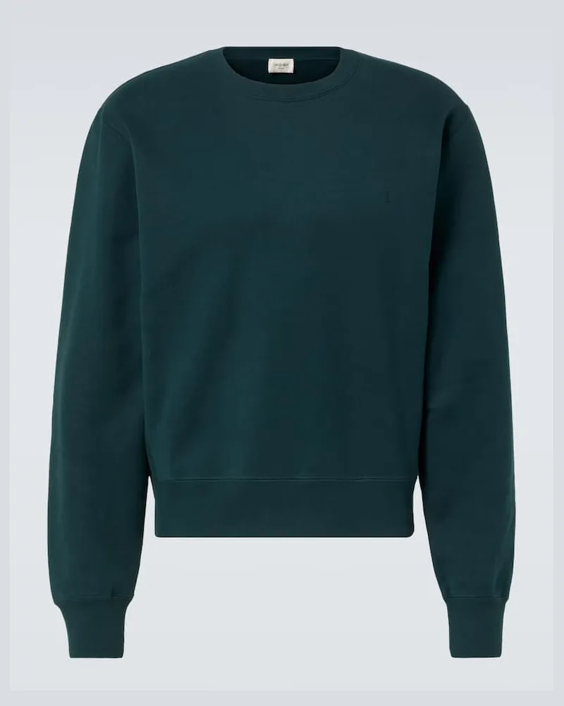 Saint Laurent Sweatshirt Cassandre aus Baumwolle Blau