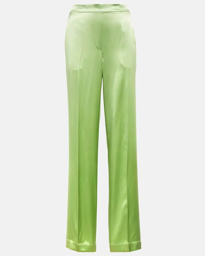 Joseph Gerade Hose Tova aus Seidensatin Grã¼n