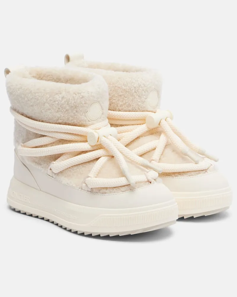 Moncler Schneestiefel Moncler Altive aus Teddyfleece Weiß