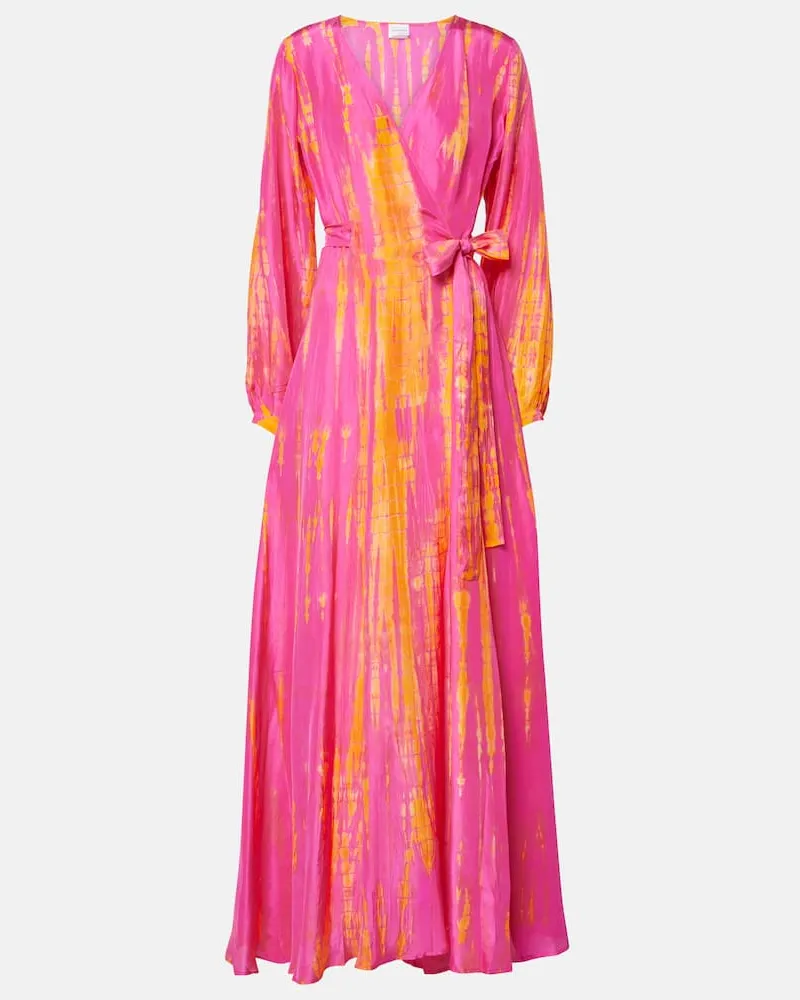 Anna Kosturova Maxikleid aus Seide Rosa