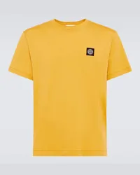 Stone Island T-Shirt Compass aus Baumwoll-Jersey Gelb