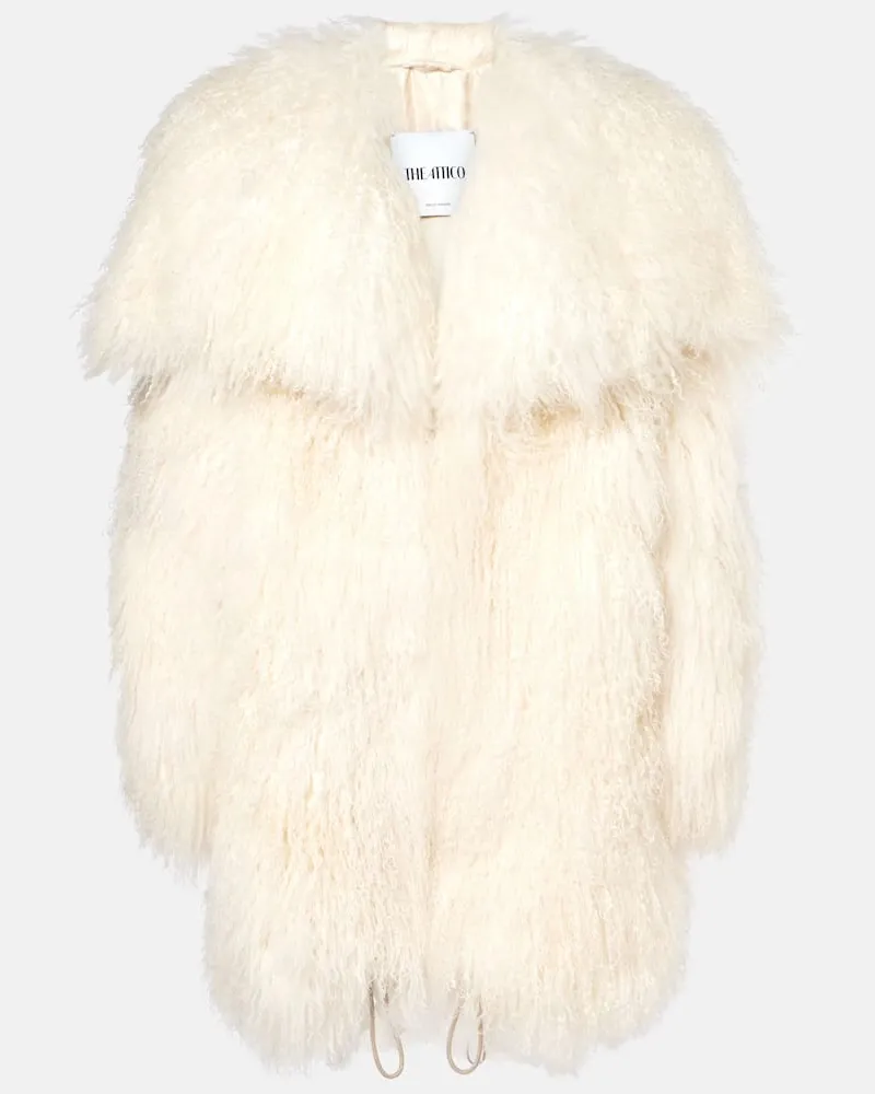 ATTICO Mantel aus Shearling Beige