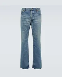 Saint Laurent Low-Rise Straight Jeans Blau