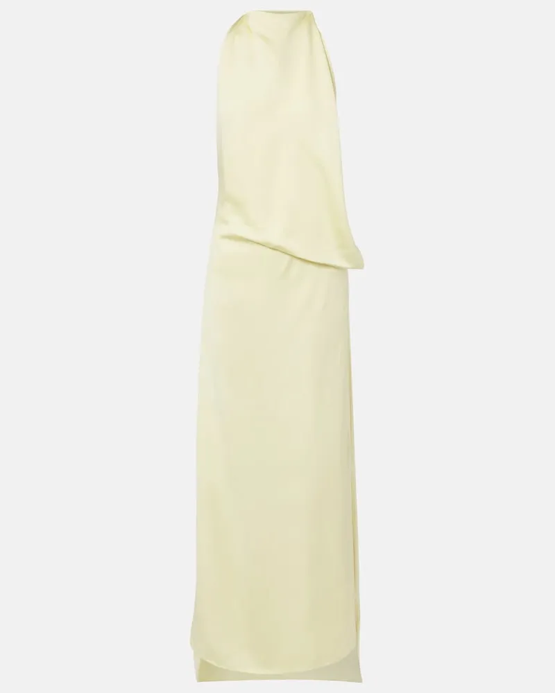 SPORTMAX Robe Dolmen aus Satin Gelb