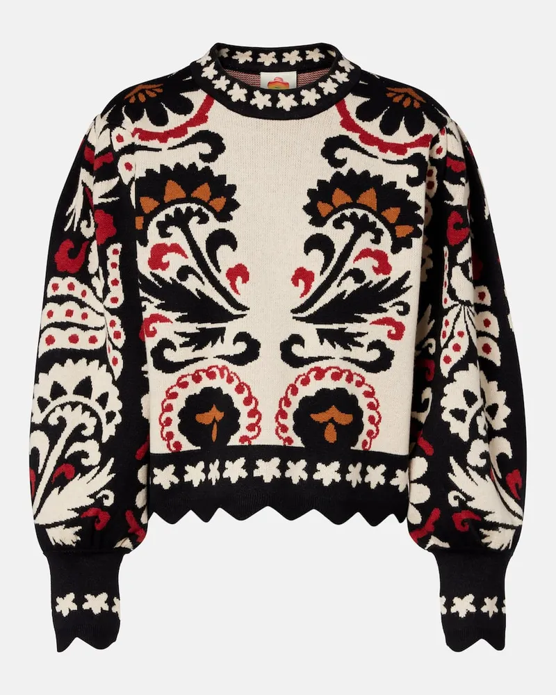 FARM Rio Pullover Tapestry Stripes aus Jacquard Schwarz