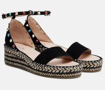Espadrille-Sandalen Rockstud aus Veloursleder