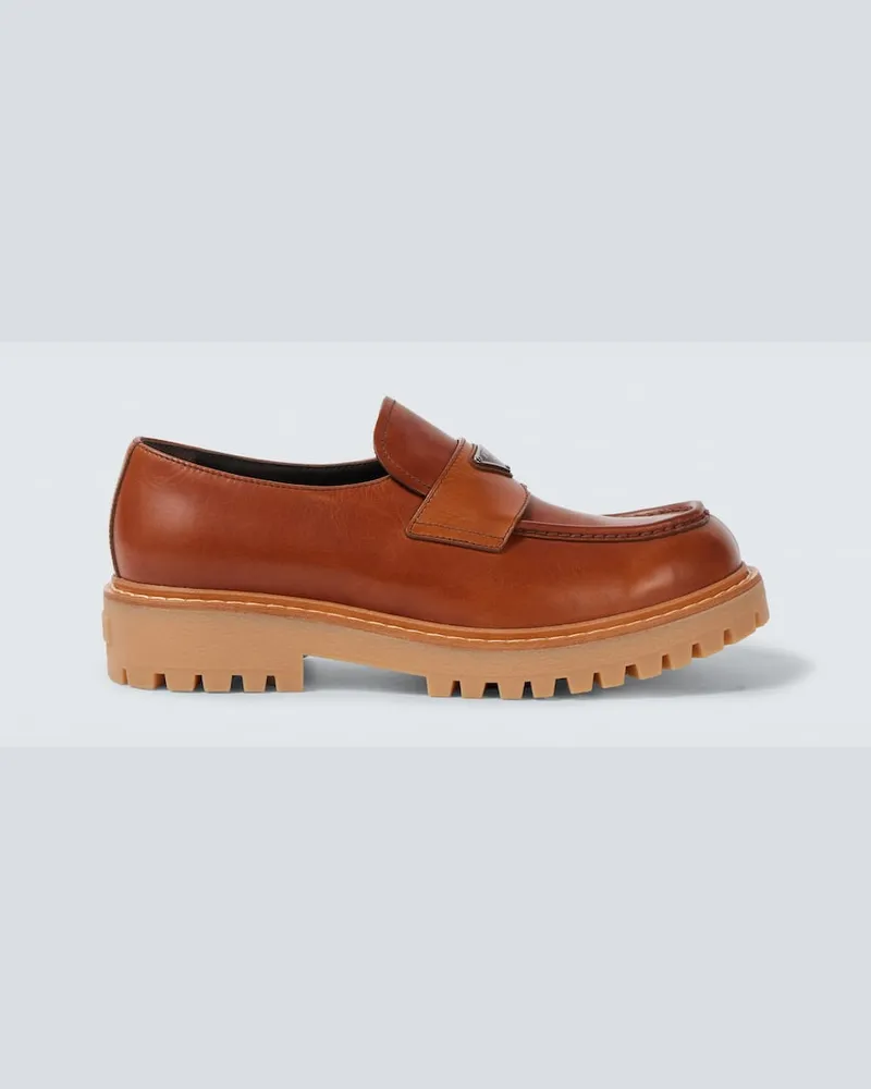 Prada Loafers aus Leder Braun