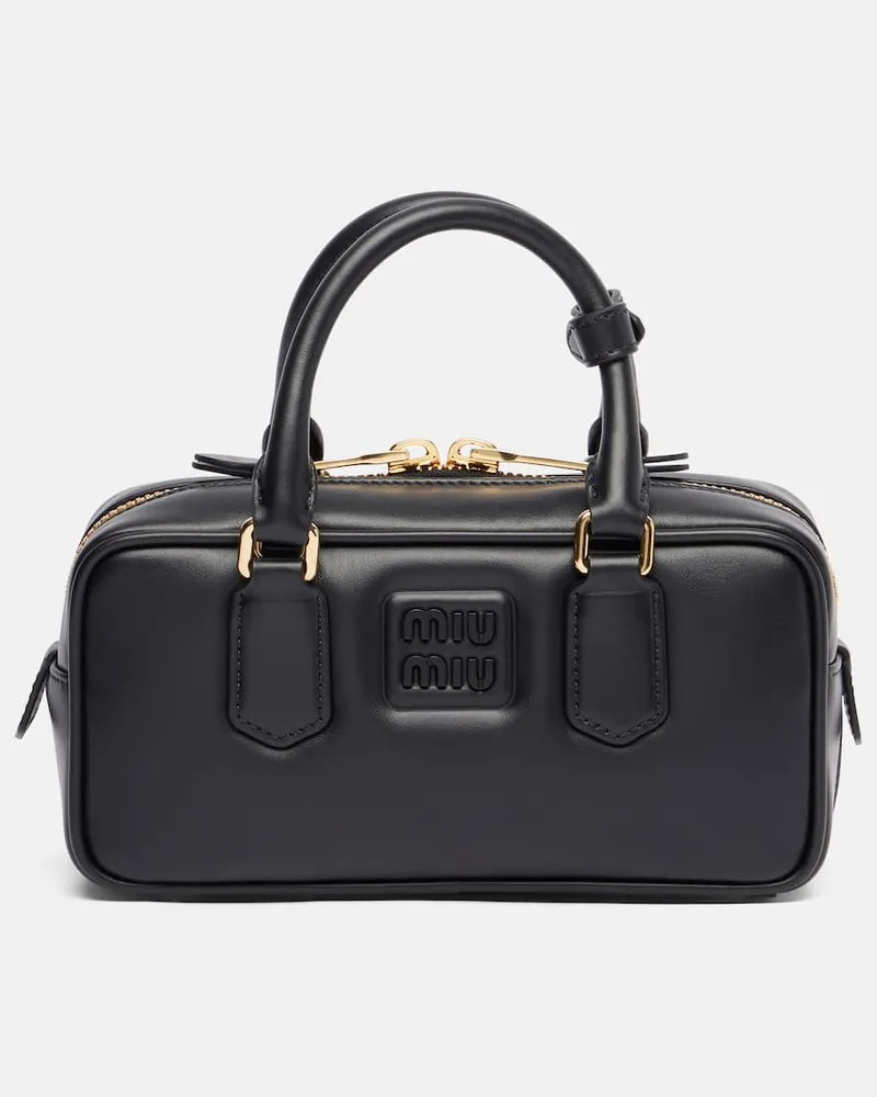 Miu Miu Tote Bag Arcadie Small aus Leder Schwarz