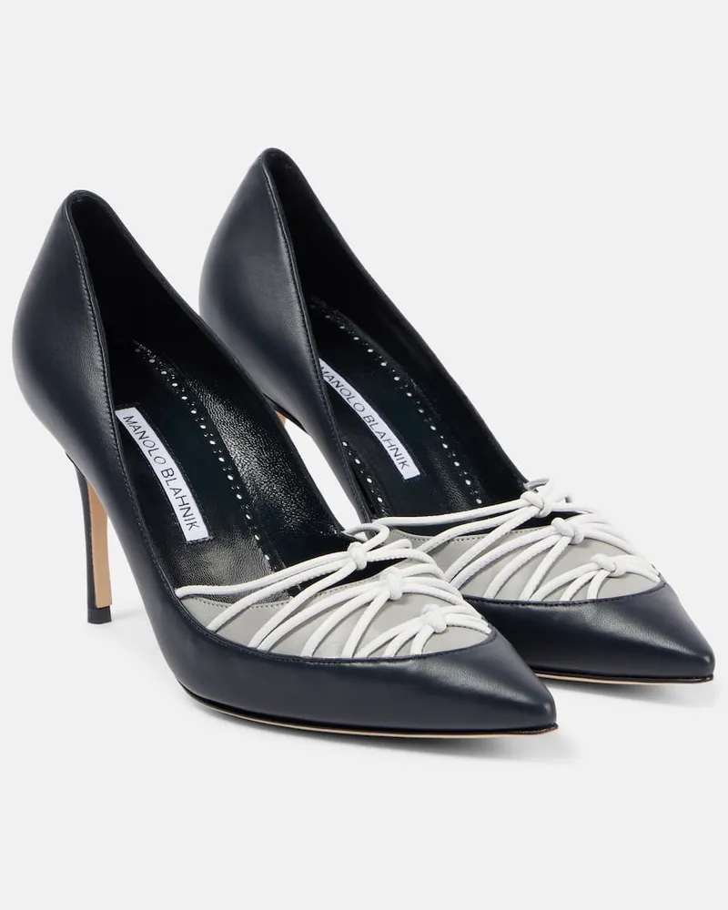 Manolo Blahnik Pumps Mareta 90 aus Leder Braun