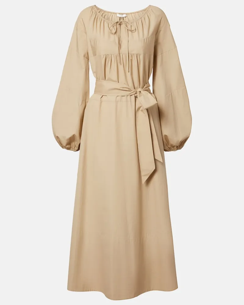 Vince Midikleid aus Baumwollpopeline Beige