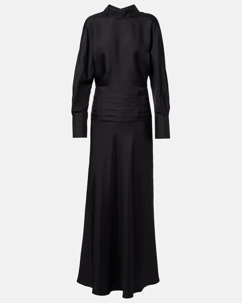 Róhe Róhe Robe aus Seide Schwarz