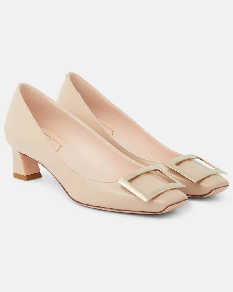 Roger Vivier Pumps Trompette 45 aus Lackleder Neutral