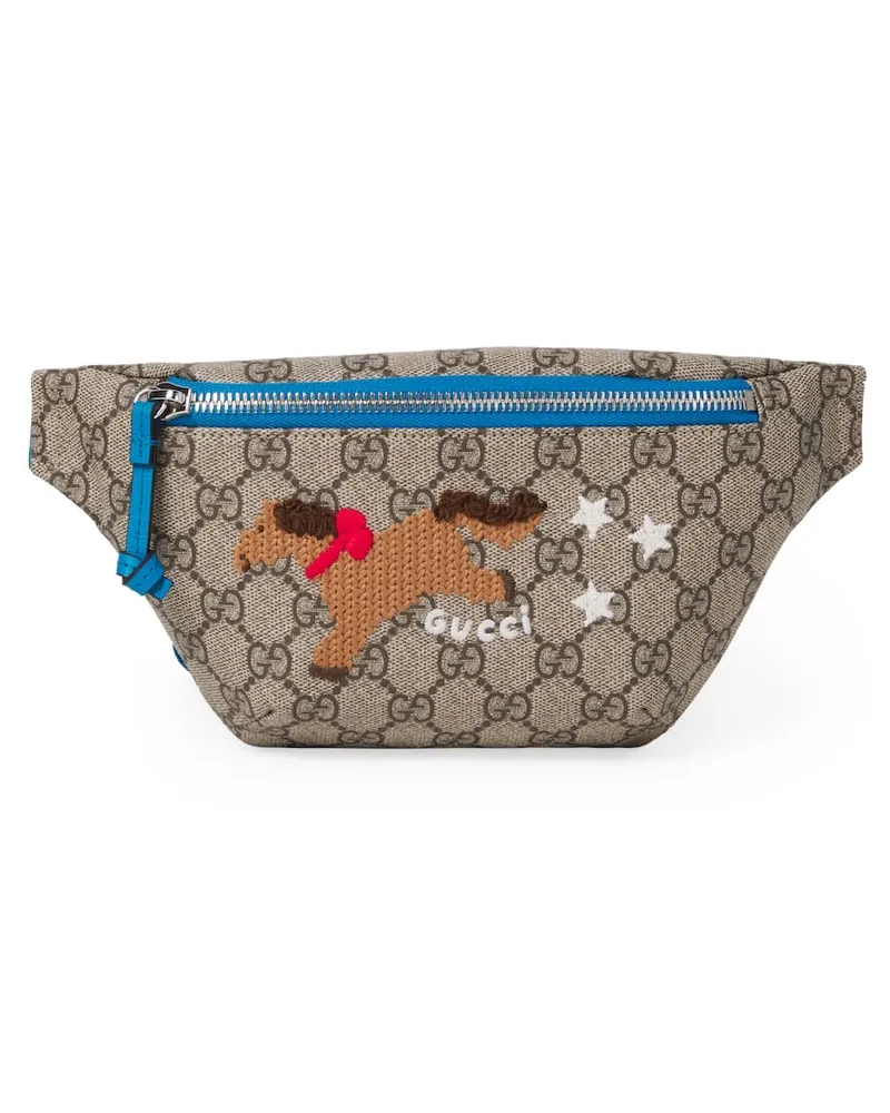 Gucci Bestickte Gürteltasche GG Beige