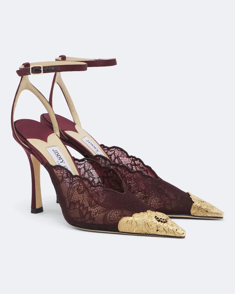 Jimmy Choo Pumps Faiz mit Spitze Burgunderrot