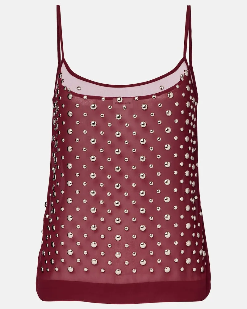 Dries van Noten Verziertes Top Burgund