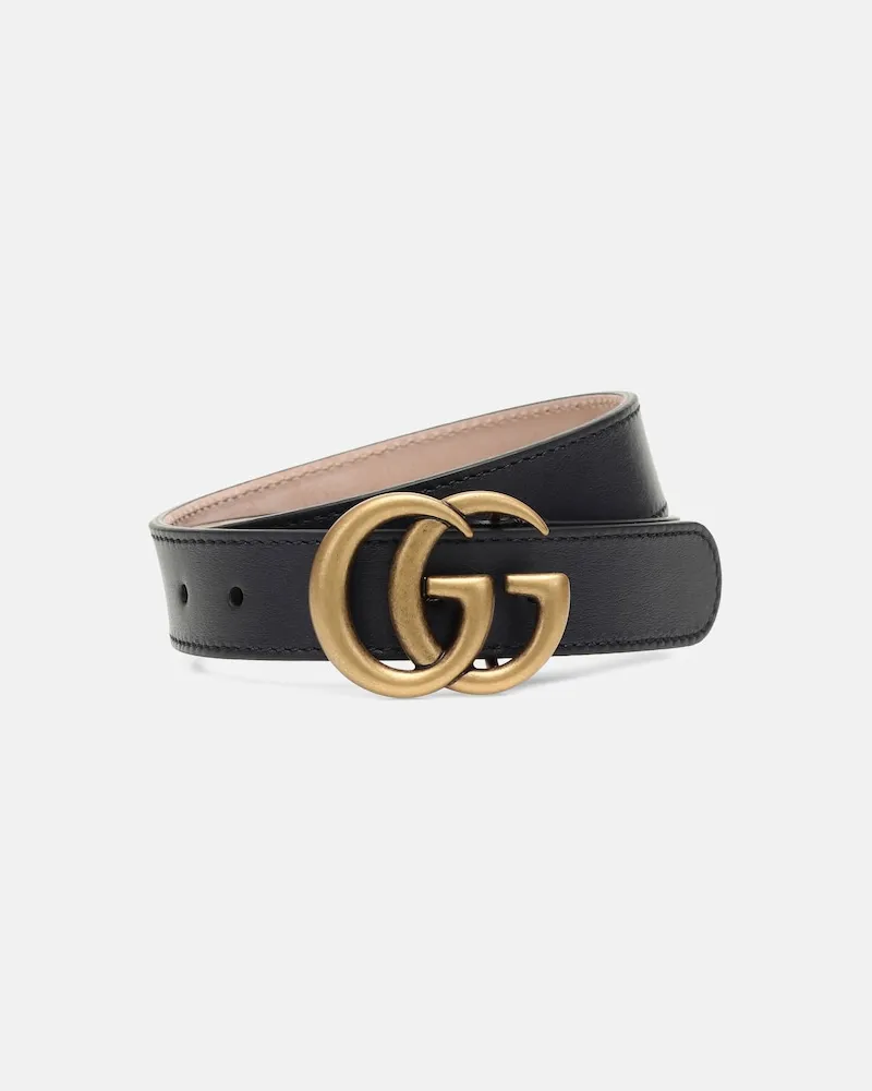Gucci Gürtel GG aus Leder Schwarz