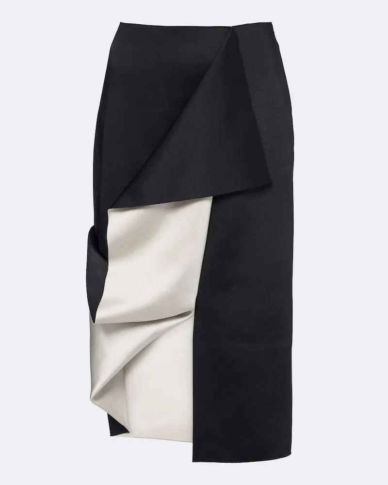 Róhe Róhe Midirock aus Satin Schwarz