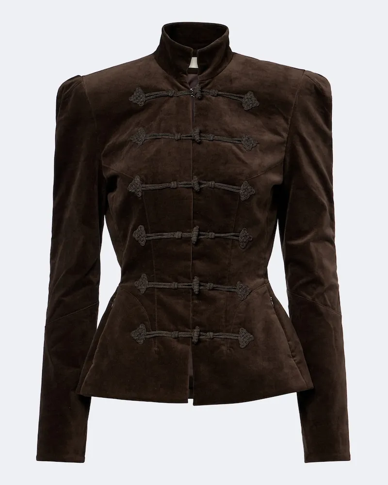 De La Vali Jacke Vega aus Baumwollsamt Braun