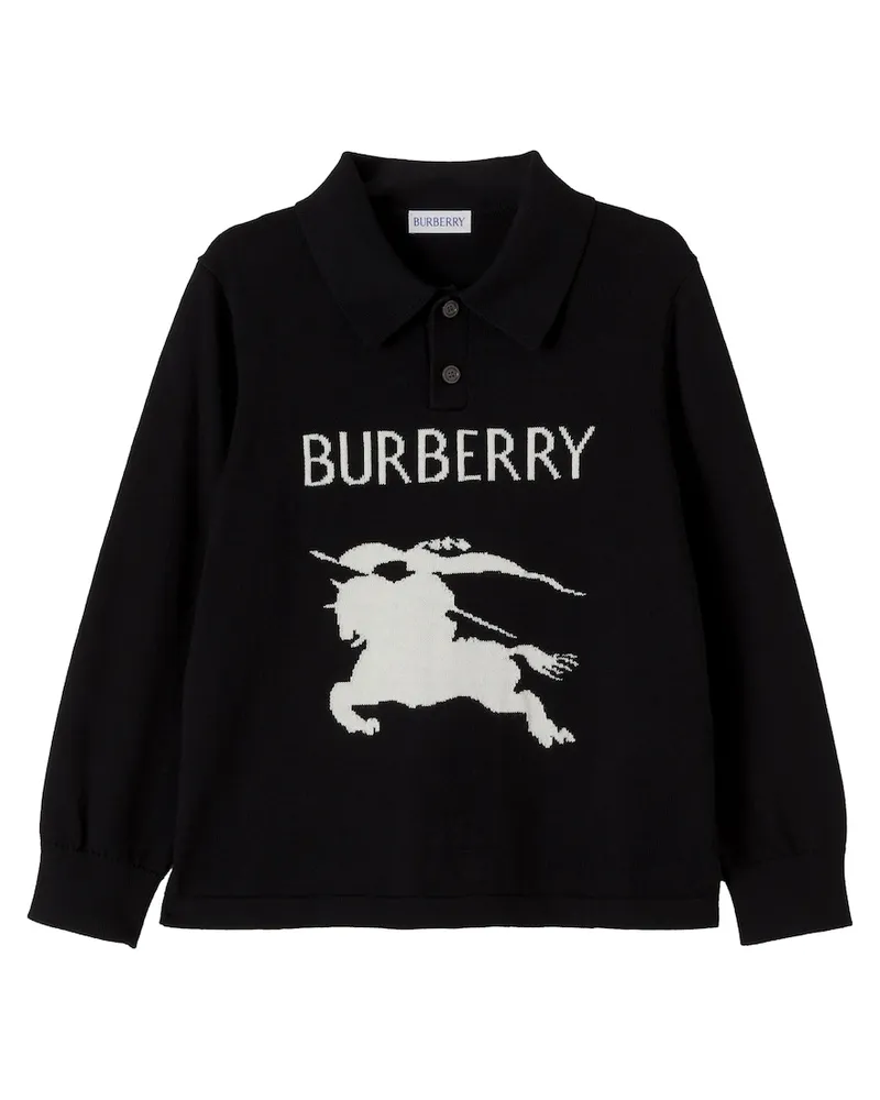 Burberry Polopullover EKD aus Baumwoll-Jacquard Schwarz