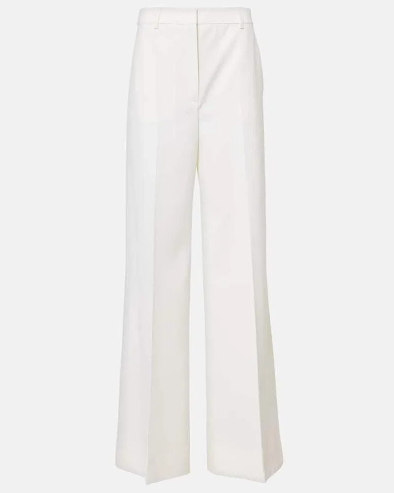Stella McCartney Weite High-Rise-Hose aus Wolle Weiß