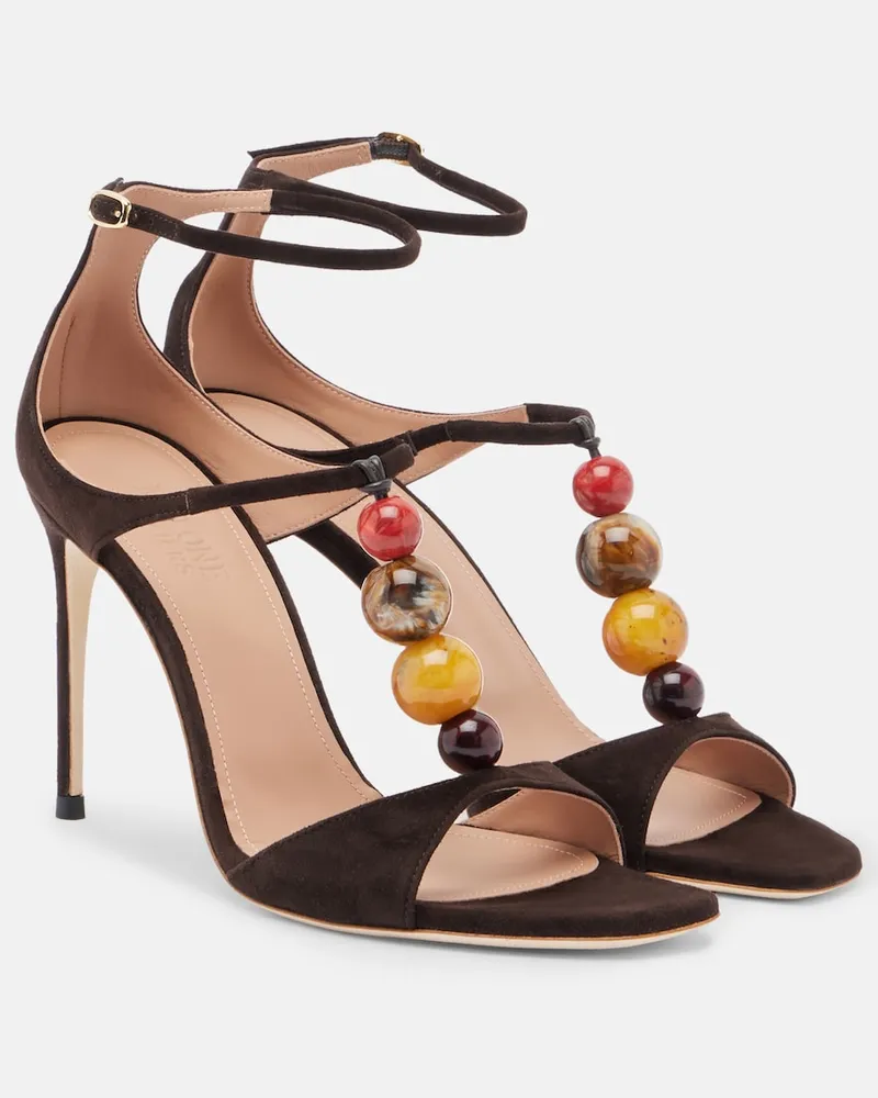 Malone Souliers Sandalen Lena 70 aus Veloursleder Braun