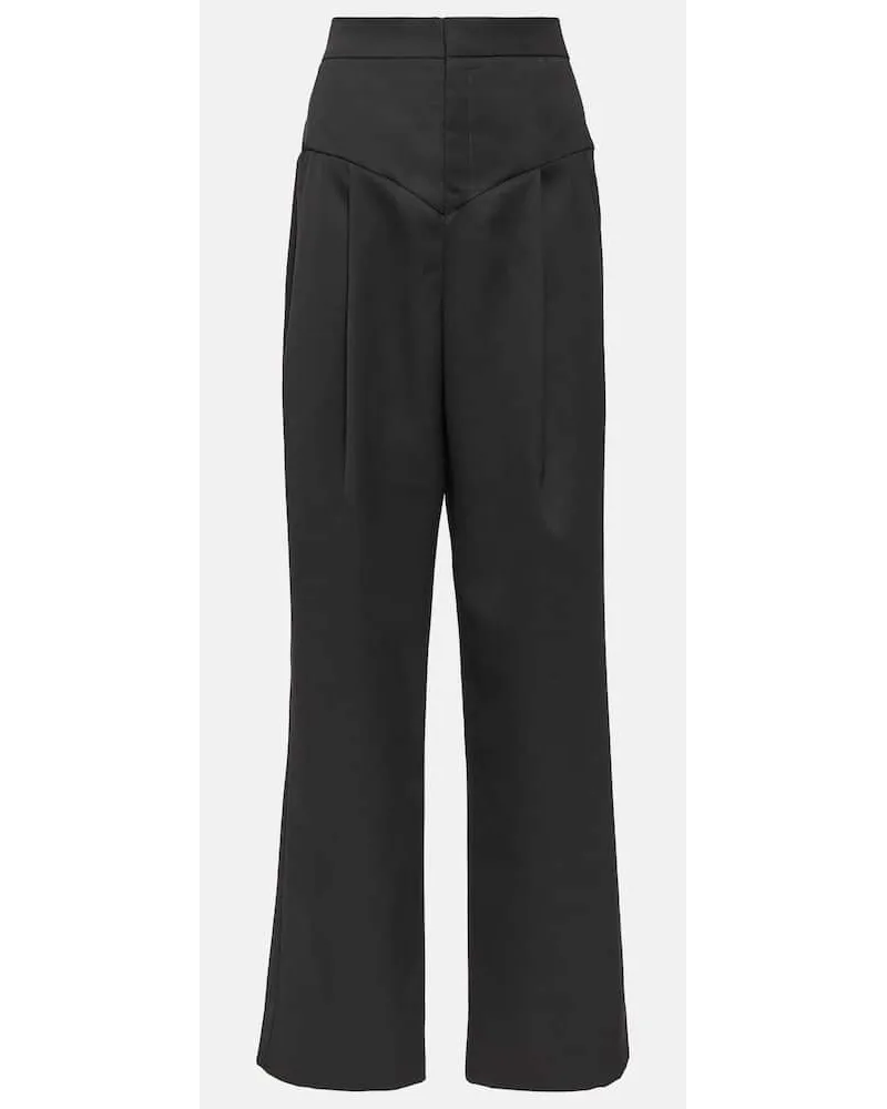 Isabel Marant Weite Hose Staya aus Wolle Schwarz