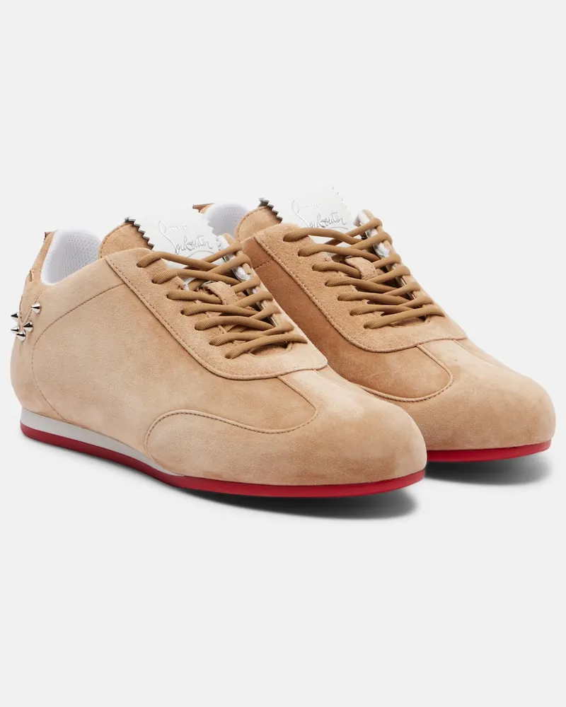 Christian Louboutin Sneakers Eleonora aus Veloursleder Beige