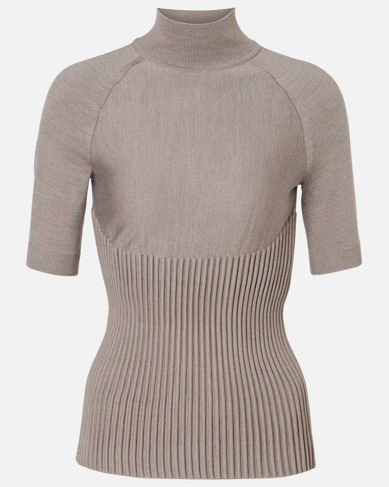 Alaïa Alaïa Top aus einem Wollgemisch Beige