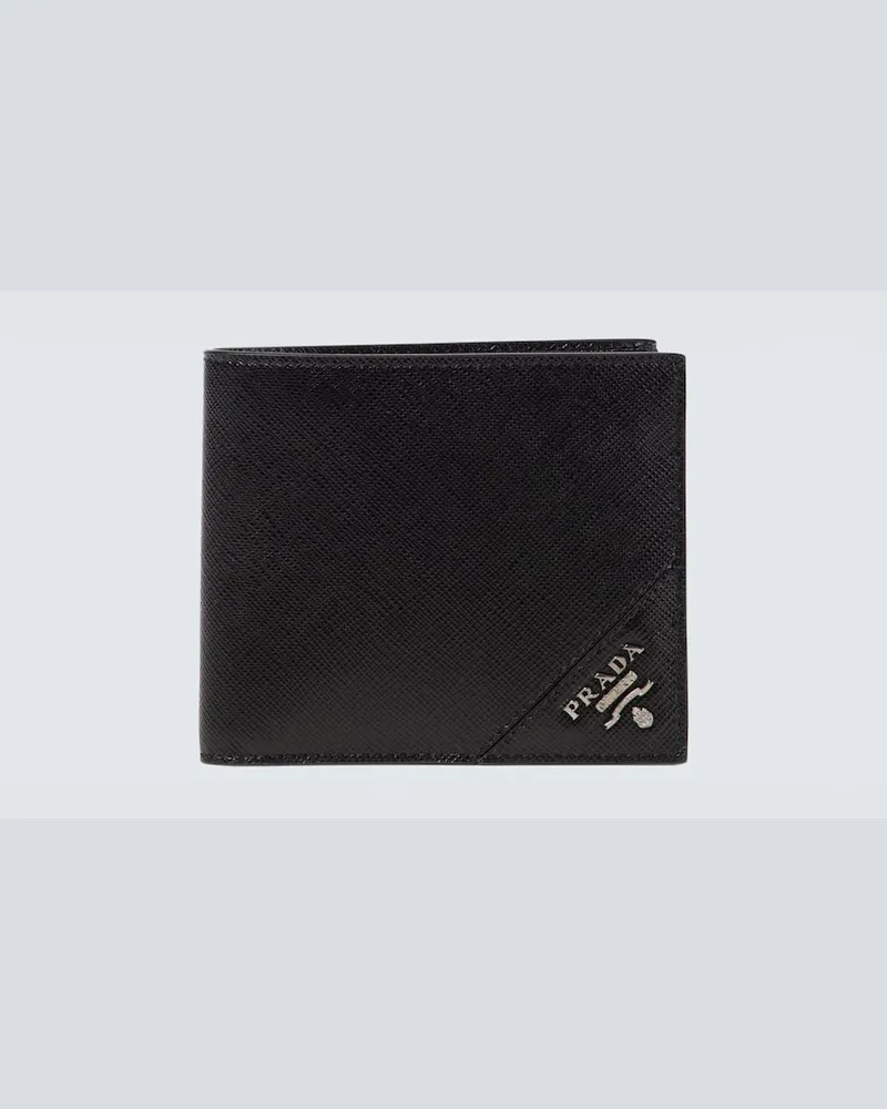 Prada Portemonnaie aus Saffiano-Leder Schwarz