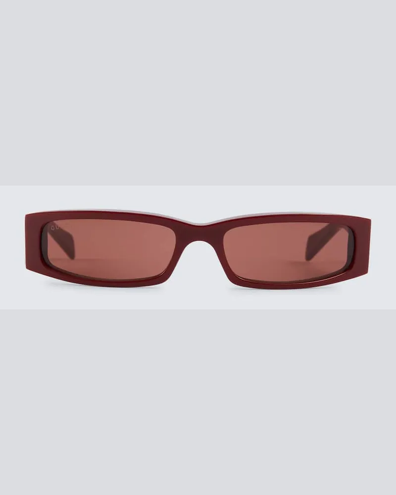 Gucci Eckige Sonnenbrille Burgund
