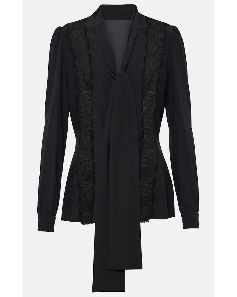 Dolce & Gabbana Schluppenbluse aus einem Seidengemisch Schwarz