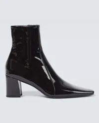 Saint Laurent Ankle Boots Rainer 75 aus Lackleder Schwarz