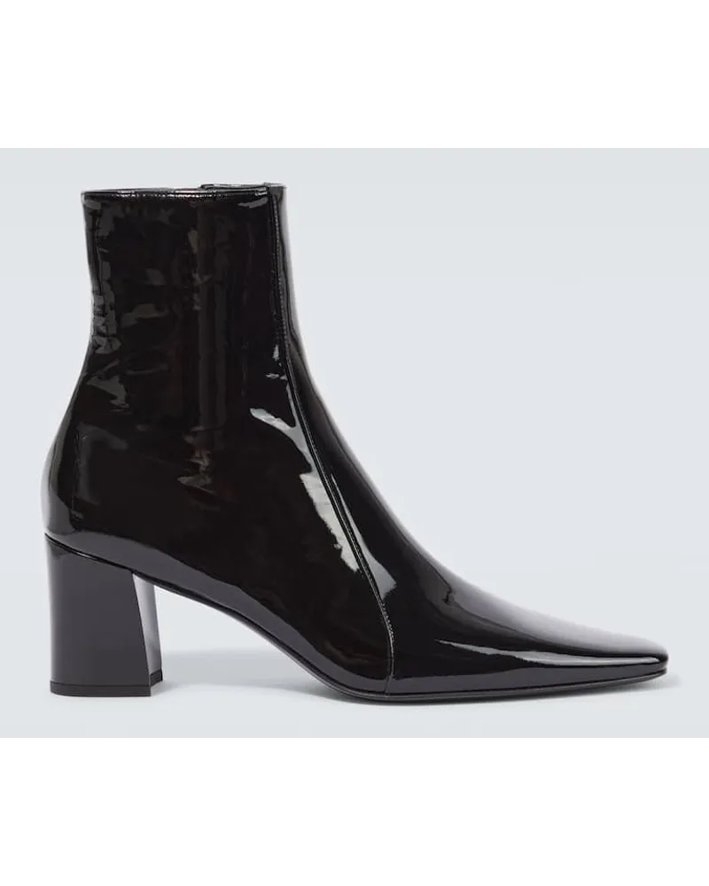 Saint Laurent Ankle Boots Rainer 75 aus Lackleder Schwarz