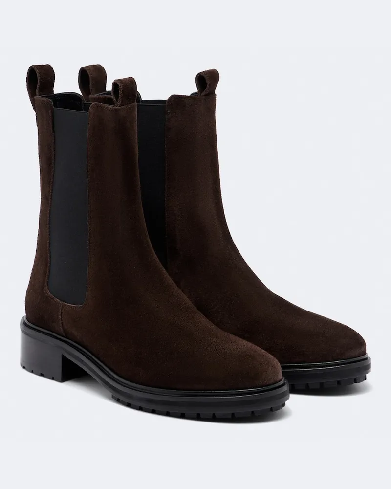 aeyde Chelsea Boots Jack aus Veloursleder Braun