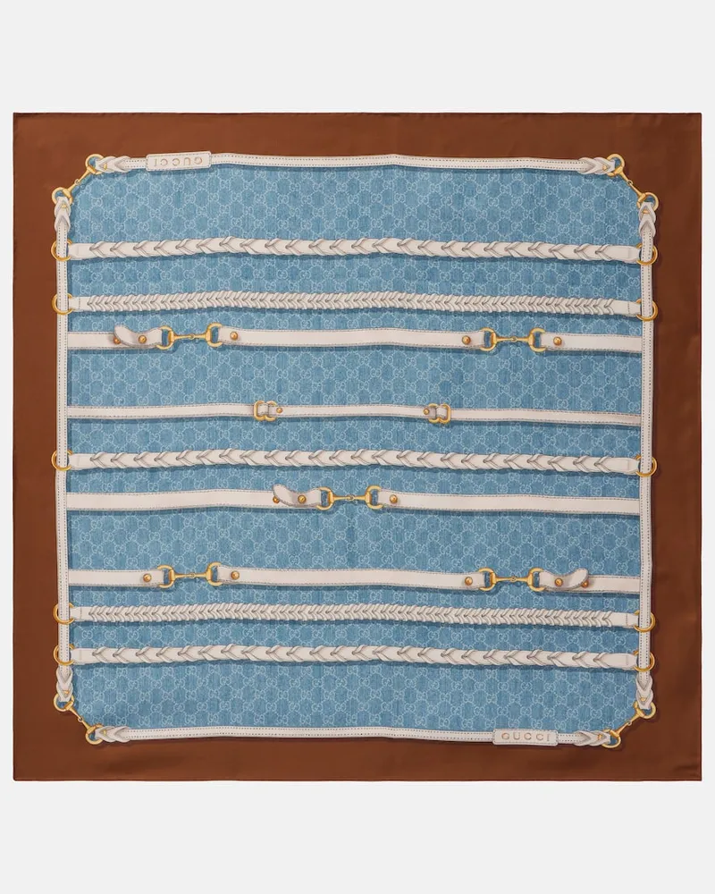 Gucci Tuch Horsebit aus Seiden-Twill Multicolor