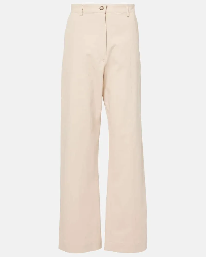SPORTMAX Weite Hose Era aus einem Baumwollgemisch Beige