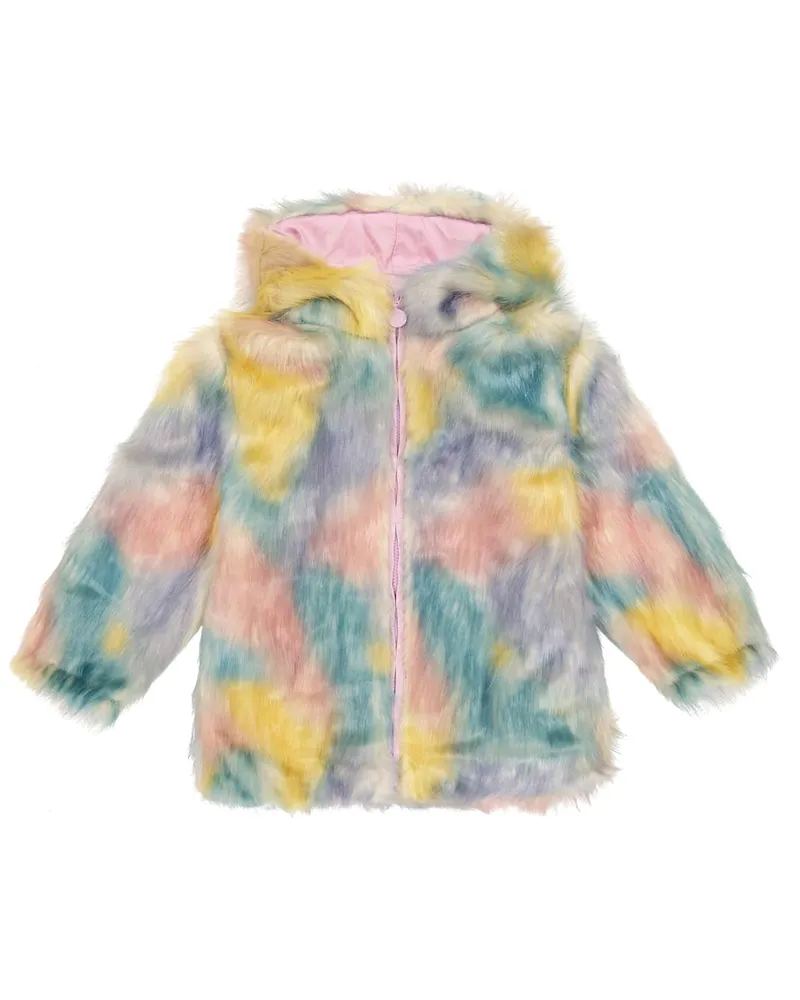 Stella McCartney Kids Jacke aus Faux Fur Multicolor