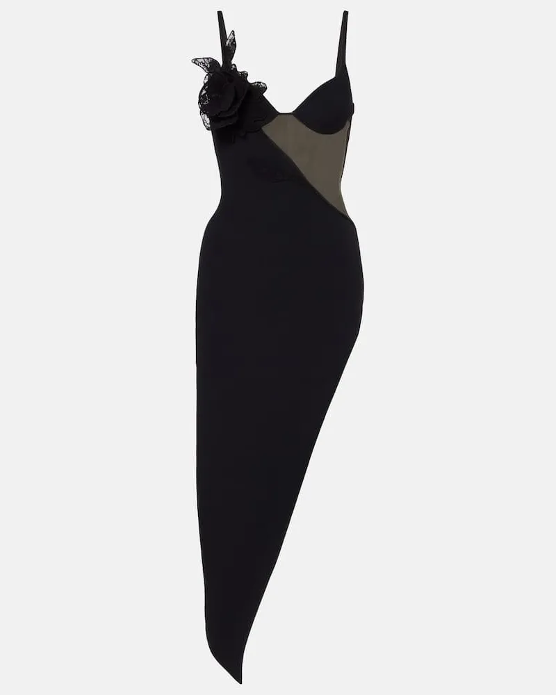 David Koma Midikleid Schwarz