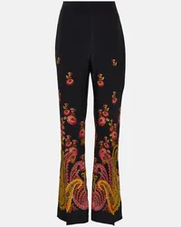 Etro High-Rise-Hose aus Seide Schwarz