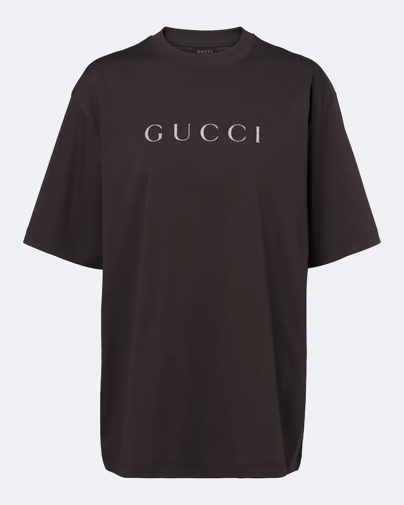 Gucci T-Shirt aus Baumwoll-Jersey Braun