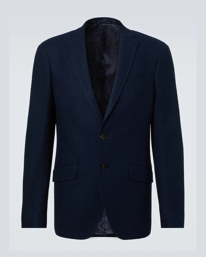 Etro Blazer aus Baumwoll-Jersey Blau