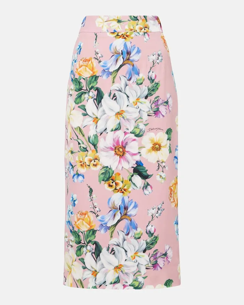 Dolce & Gabbana Bleistiftrock aus einem Seidengemisch Multicolor