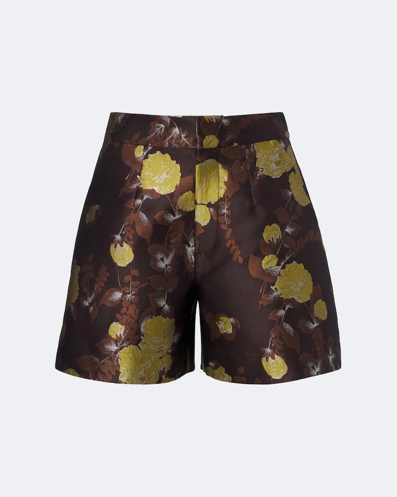 La DoubleJ Shorts Devon aus Jacquard Braun