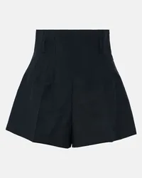 Prada High-Rise-Shorts aus Wolle und Mohair Blau