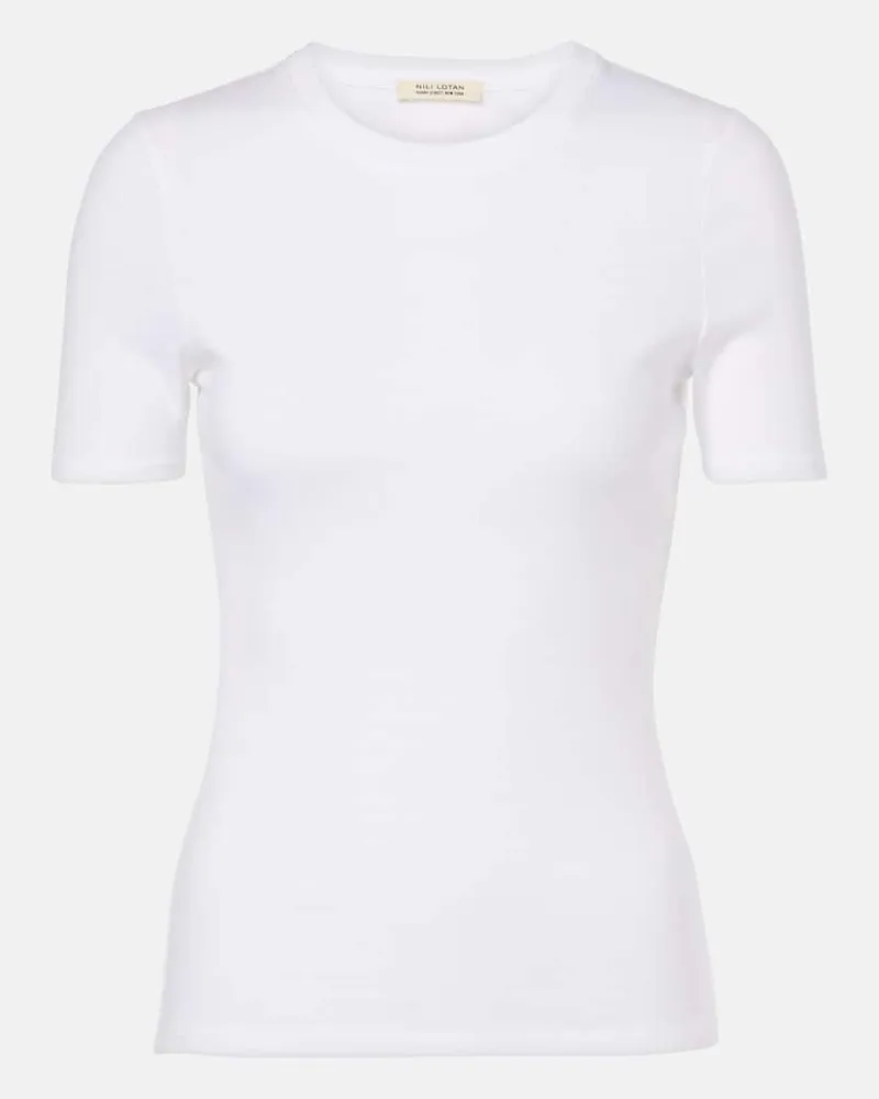 Nili Lotan T-Shirt Elin aus Baumwoll-Jersey Weiß